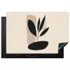 Plant - Beige - Japandi Inductie beschermer vinyl 3mm klein -3d