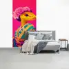 Hagedis - Bloemen - Roze - Kimono fotobehang vinyl groot -slaapkamer