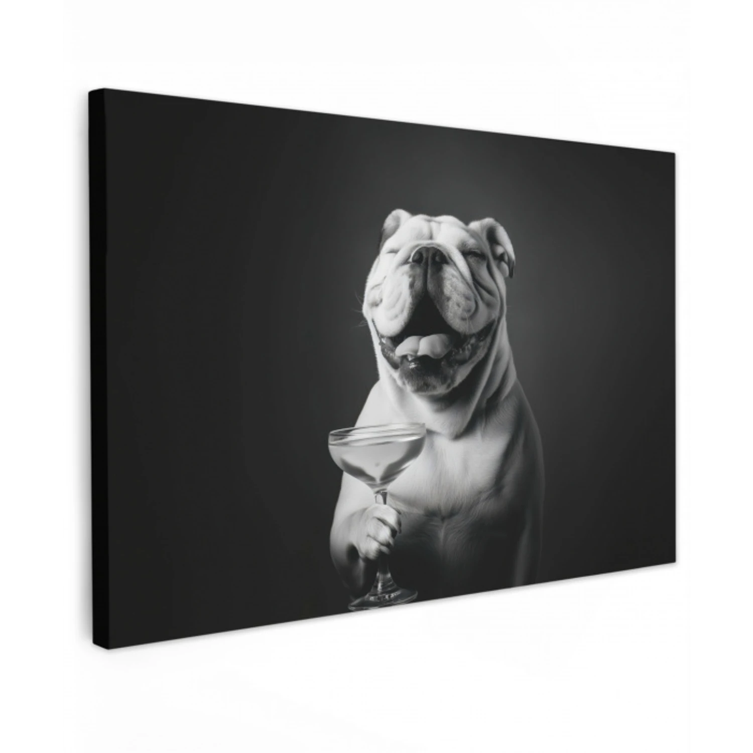Buldog - Hond - Glas canvas 2cm klein -z3d