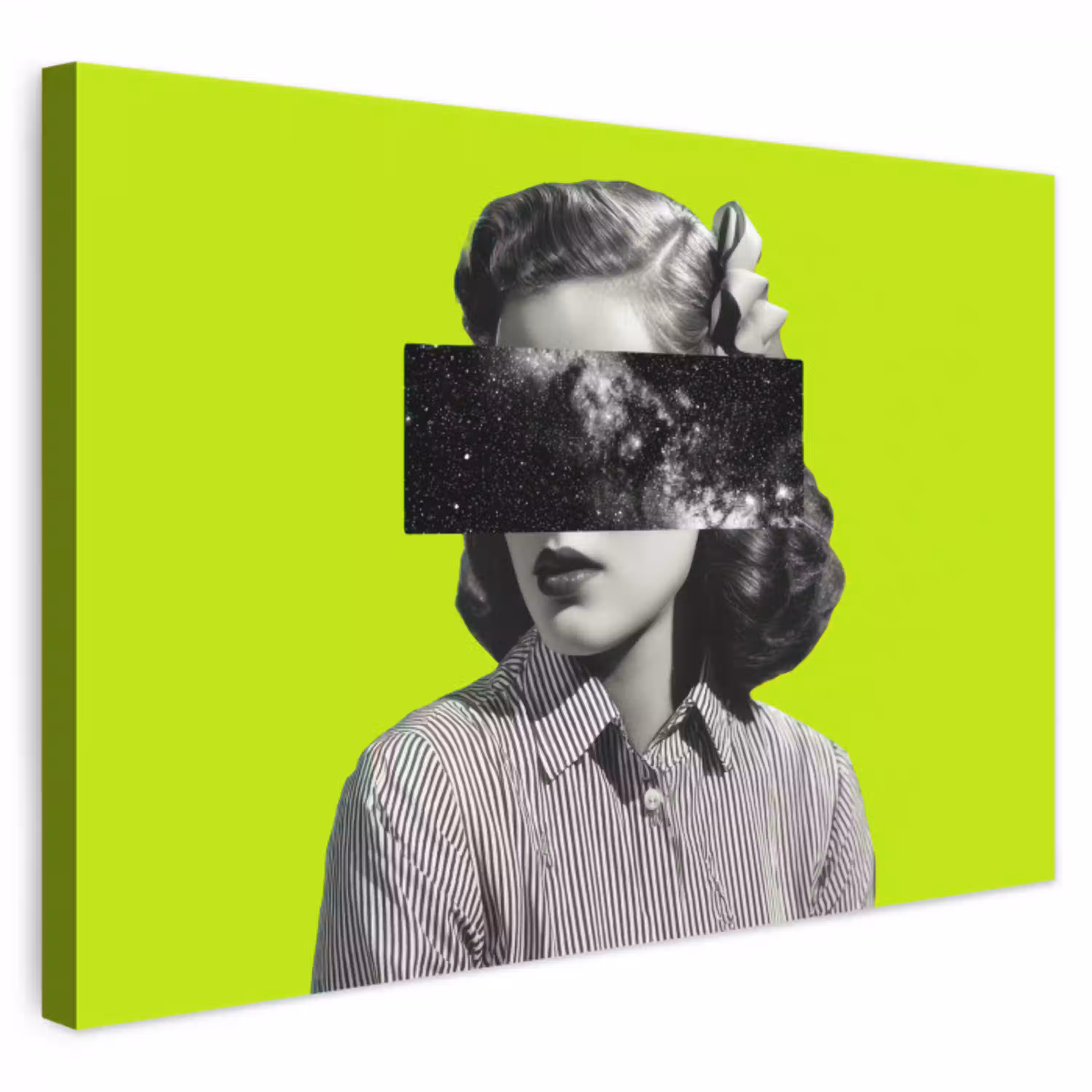 Vrouw - Sterrenhemel - Groen canvas 2cm klein -3d