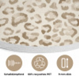 Luipaard - Klassiek - Beige Akoestische PET Vilt - Rond klein 838 -closeup_DE