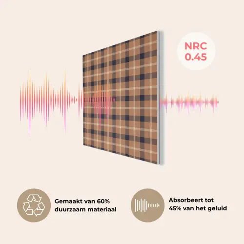 Plaid - Patroon - Vierkant - Bruin PET vilt klein 837 -USP_NL