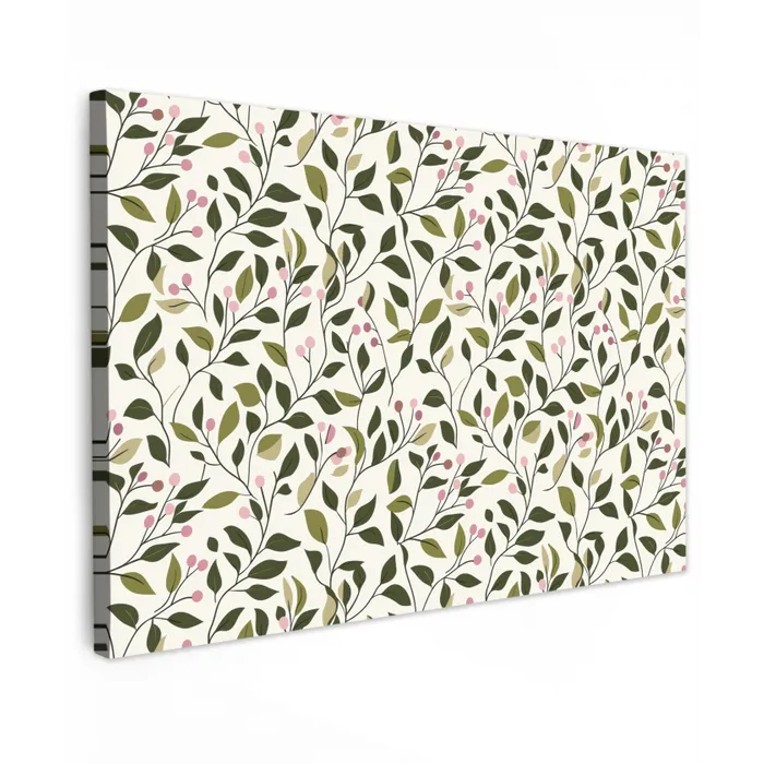 Bladeren - Bessen - Roze Tuinposter op houten frame 2 cm dik klein 845 -3d