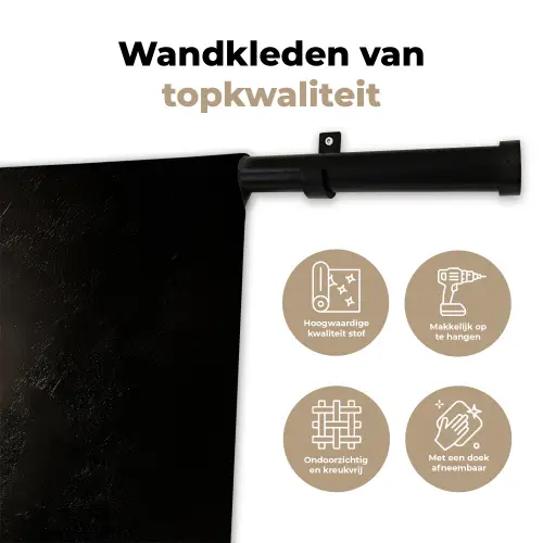 Zwart - Lepel - Caviar Wandkleed katoen klein -sfeer2