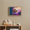 Hond - Puppy - Zon - Bloemen - Golden retriever Light Box met batterij (Wandlamp kind) middel -sfeer2_kind