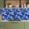 Palmblad - Patroon - Blauw keuken achterwand 2 middel 871 -sfeer3