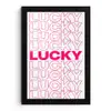 Lucky - Roze - Patroon fotolijst zwart zonder passe partout klein -3d