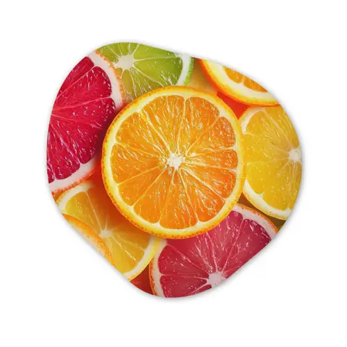 Fruit - Kleurrijk - Close up Wandcirkel Organisch Plexiglas middel -3d
