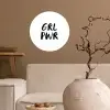 Spreuken - Grl pwr - Meisjes - Quotes - Kinderen Wandcirkel behangsticker klein -sfeer1