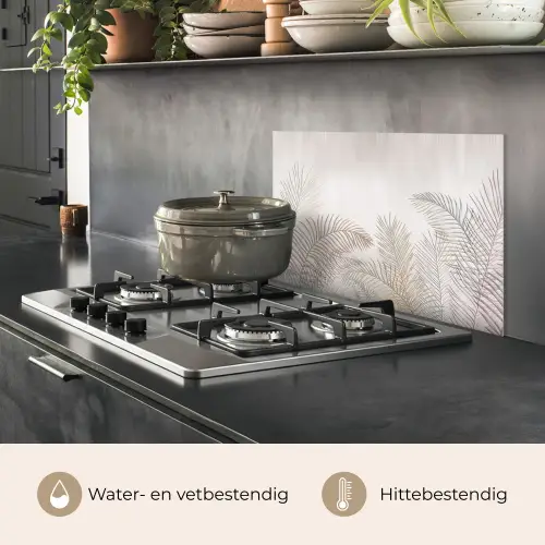 Bladeren - Beige - Botanisch - Vintage keuken achterwand spatscherm klein -usp_NL