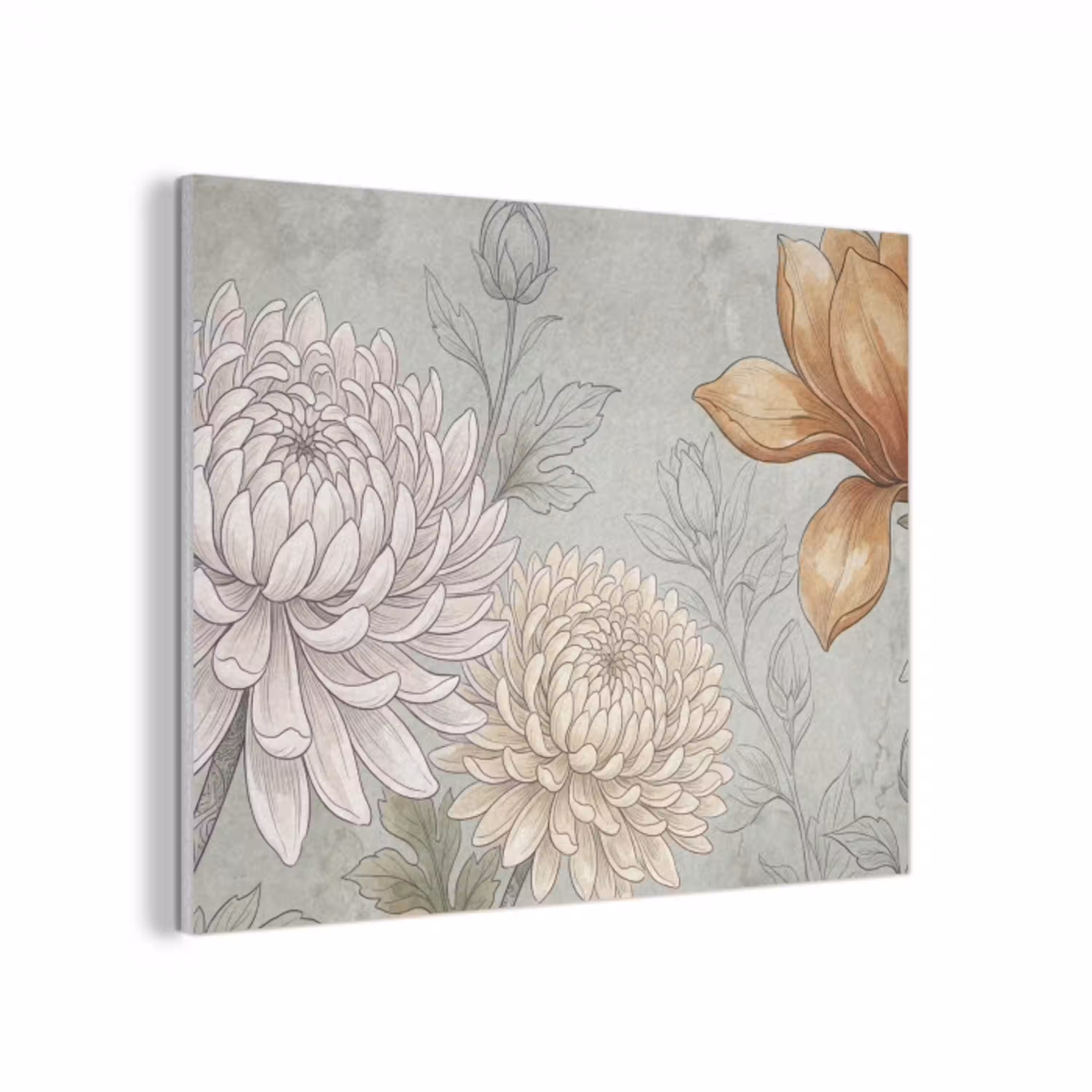 Illustratie - Bloemen - Groen PET vilt klein -3d
