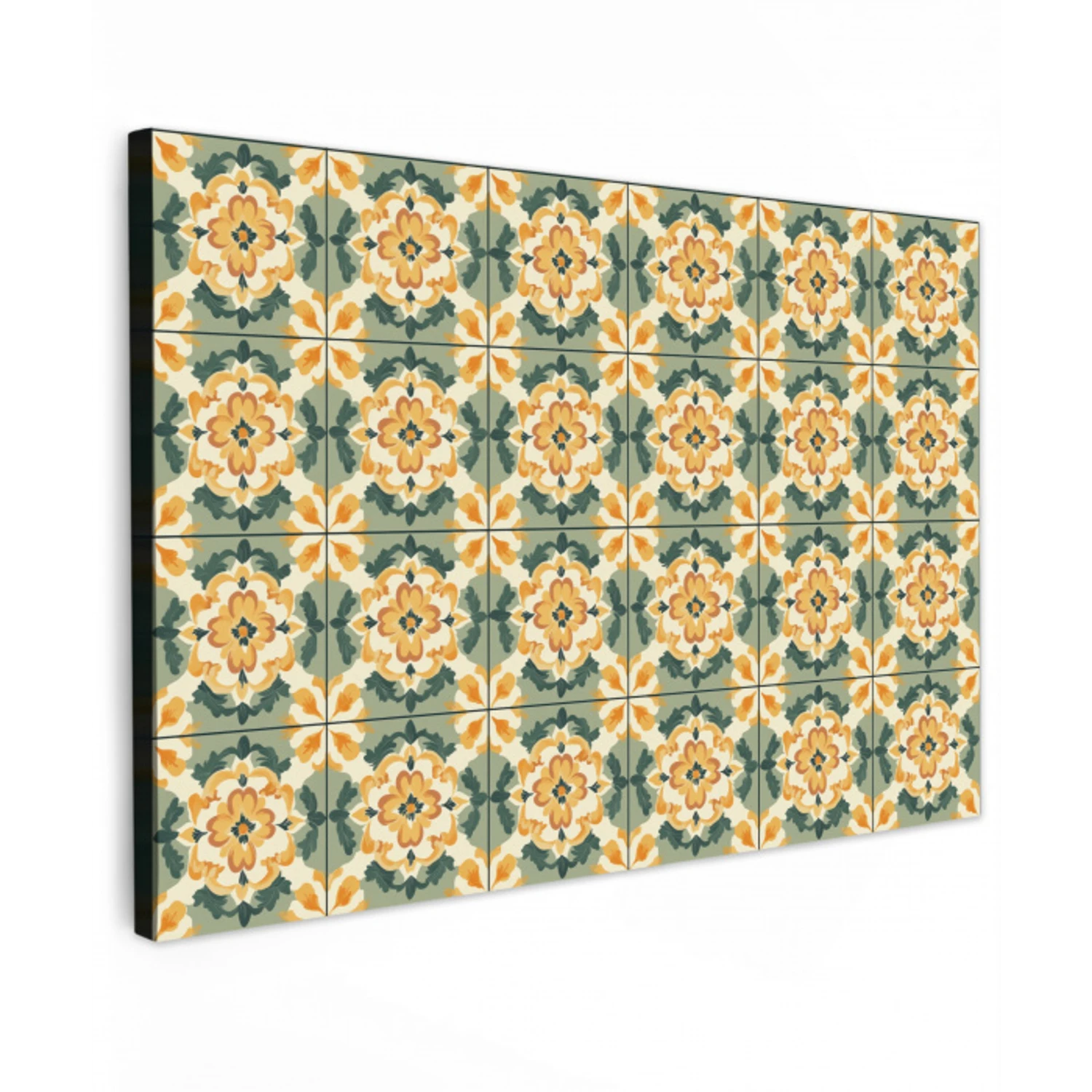 Keramiek - Verweerd - Kleurrijk Tuinposter op houten frame 2 cm dik klein 845 -3d
