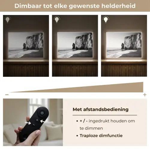 Strand - Klif - Golven - Voetstappen Light Box met batterij (Wandlamp) middel -USP_dimbaarNL