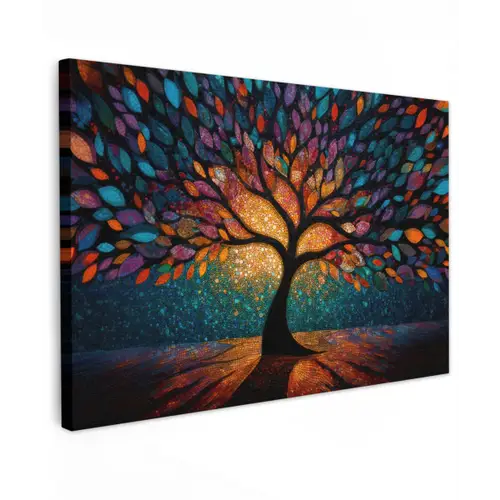 Mozaïek - Kleurrijk - Boom - Takken canvas 2cm klein -z3d