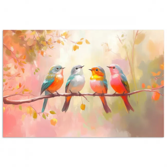 Poster - Vogels - Kleurrijk - Tak