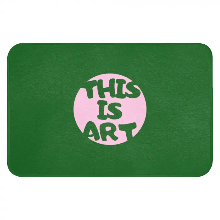 Cirkel - Roze - Tekst - Art Badmat klein -3d