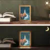 Vuurtoren - Rots - Zee - Golven Light Box met kabel (Tafellamp) klein -sfeer3