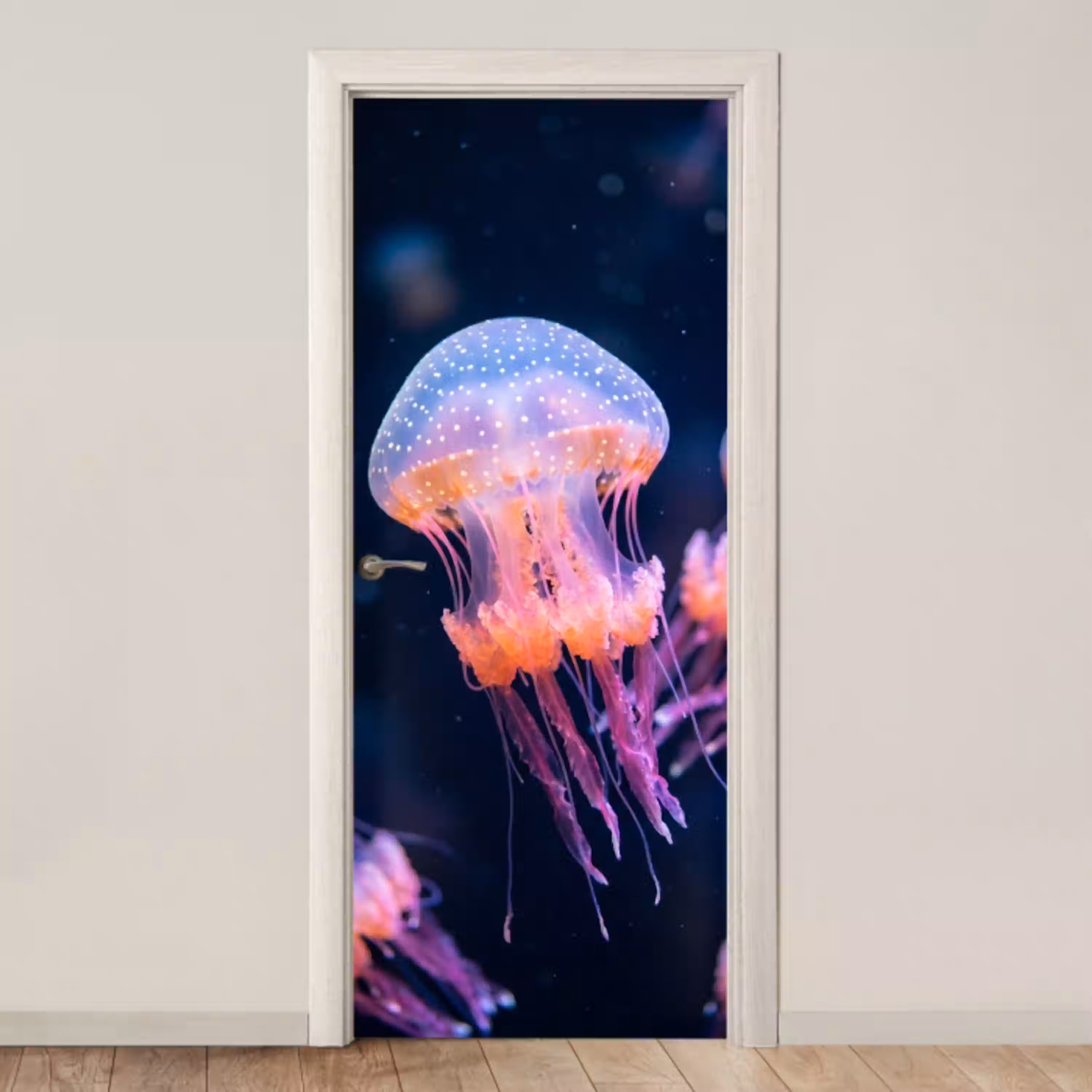 Dier - Onderwater - Natuur - Roze - Mysterieus deurposter klein -3d_beige
