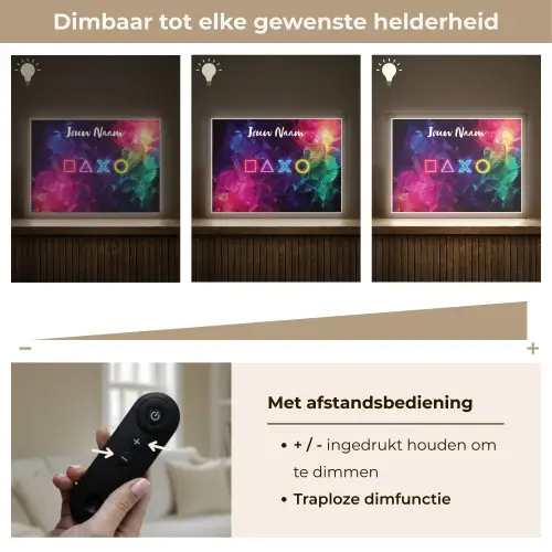 Symbolen - Game - Kleurrijk Light Box met batterij (Wandlamp kind) middel -USP_dimbaarNL