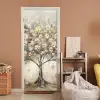 Boom - Beige - Goud - Verflook - Grijs deurposter klein -sfeer1