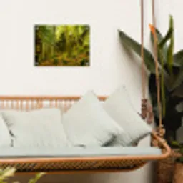 Bosrijke rotsformatie tuinposter los doek klein -sfeer7