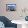 Doorkijk - Berg - Landschap - Uitzicht - Meer poster papier klein -sfeer3