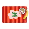 Ciao bella - Tekstwolk - Strepen - Oranje Placemat vinyl groot -zzzproduct_Kitchenyeah-website