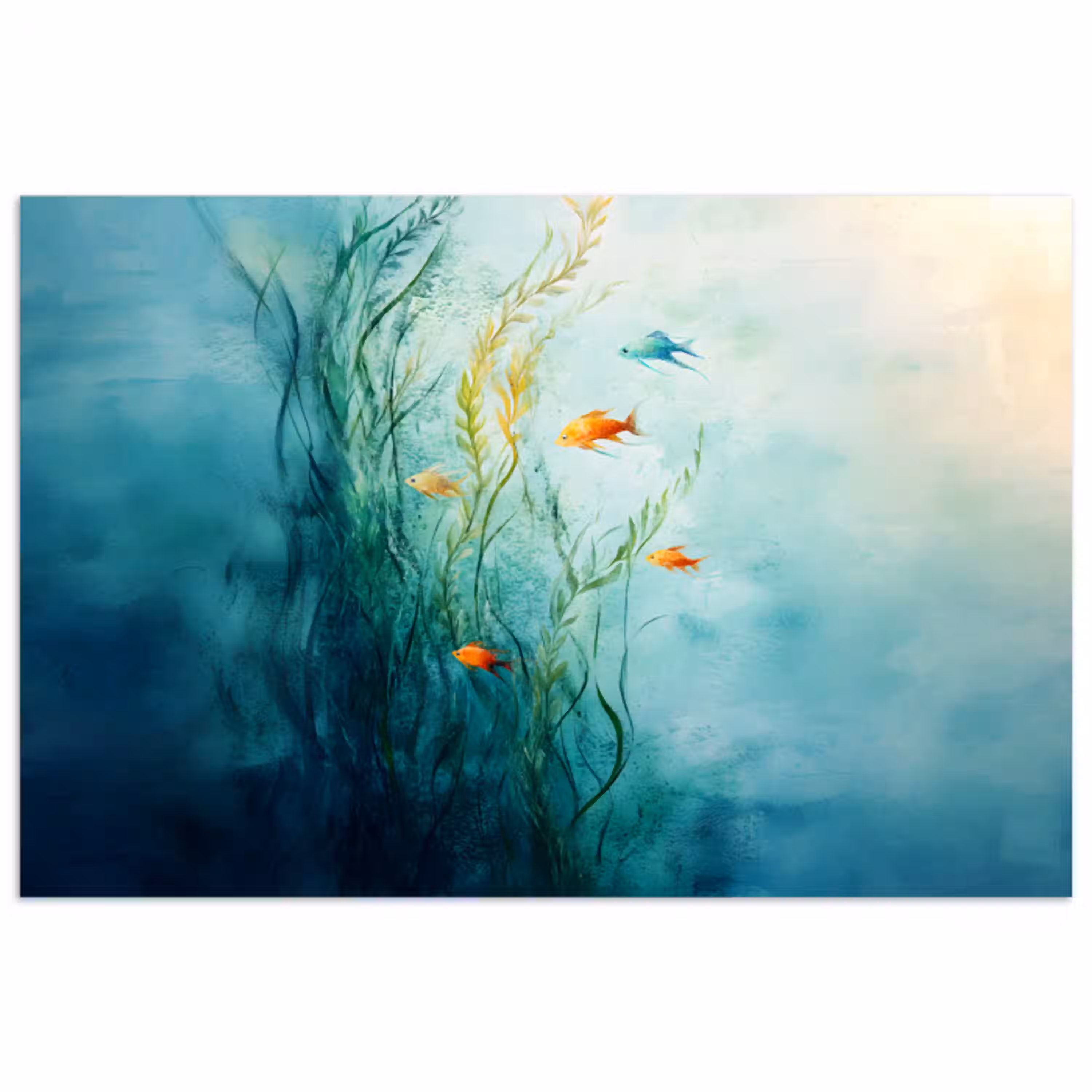 Waterplanten - Vissen - Kleurrijk - Water poster papier klein -3d