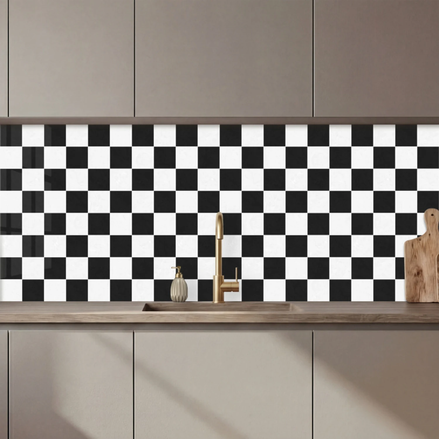 Klassiek - Patroon - Zwart - Wit keuken achterwand 2 middel 871 zz_3dshopping