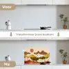 Tijgerprint - Pastel - Goud - Print - Tijger - Abstract keuken achterwand spatscherm klein -voor_na_NL
