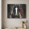 Paard - Dieren - Zwart - Luxe - Modern Textielframe zwart klein -sfeer2