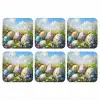 Grasveld - Eieren - Bloemen onderzetter kurk middel -3d