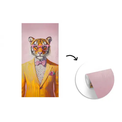 Tijger - Bril - Geel - Jasje fotobehang vinyl groot -3d