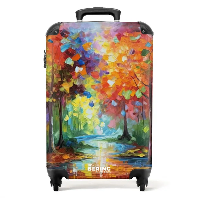 Bos - Natuur - Olieverf - Regenboog NBS - Handbagage koffer - Unisex middel -productfoto_recht