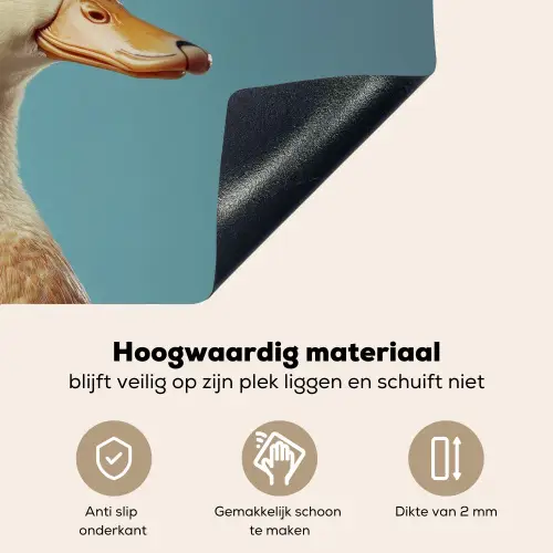 Eend - Koksmuts - Cute - Vogel Inductie beschemer met haakjes klein -ky-onderkant-nl