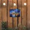 Skyline Toronto - Modern - Stadslicht - Blauw tuinposter los doek klein -sfeer1