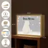 Ijsbeer - Sneeuw - Sterren - Blauw Light Box met batterij (Wandlamp kind) middel -USP_websiteoverzichtNL