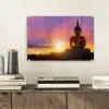 Zonsondergang - Horizon - Boeddha beeld - Buddha -  Silhouette plexiglas 5mm klein -sfeer1