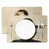Gezicht - Bloemen - Zwart - Vrouw Placemat vinyl groot -zzsfeer2_Kitchenyeah-website
