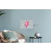 Bliksem - Roze - Stippen Muursticker klein -plant