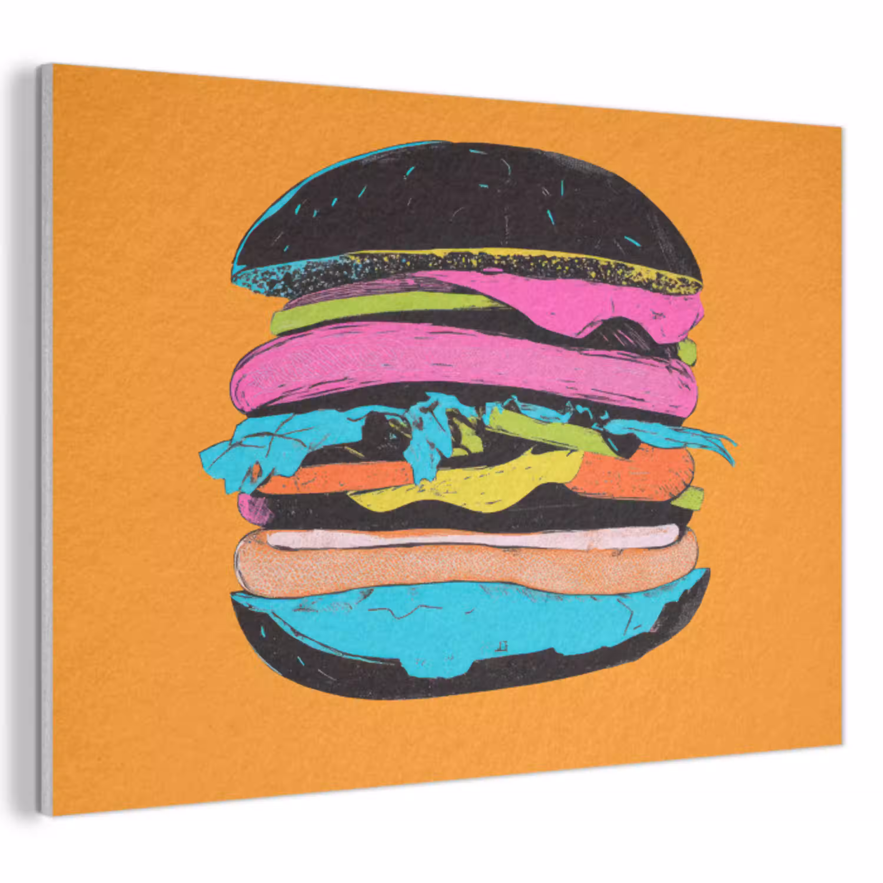 Hamburger - Kleurrijk - Speels PET vilt klein -3d