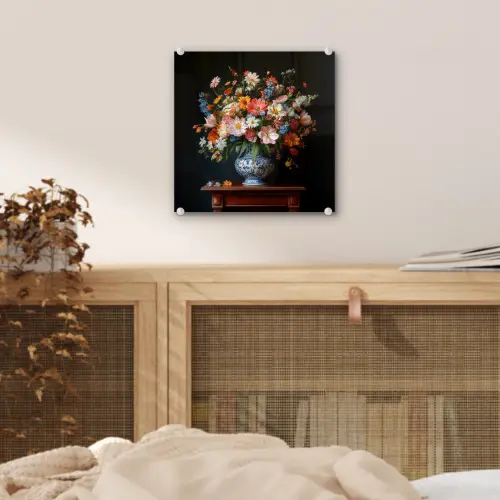 Boeket - Roze - Bloemen - Vaas plexiglas 5mm klein -sfeer4