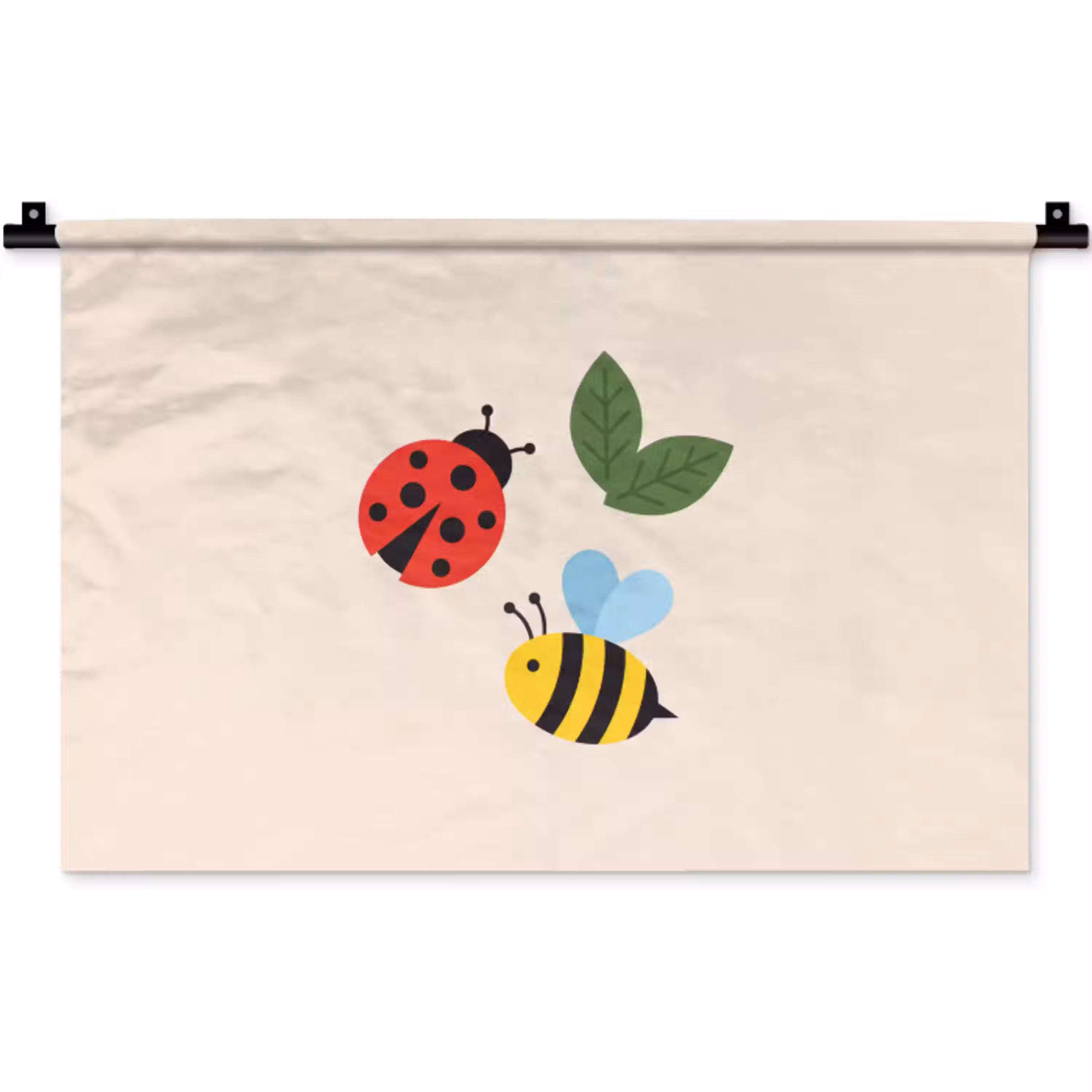 Insect - Blad - Natuur - Speels - Illustratie Wandkleed katoen klein -zz3d