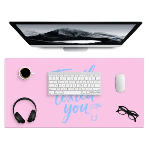 Tequila texted you - Roze - Blauw Muismat XXL klein -3d
