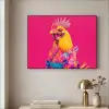 Haan - Kleurrijk - Kimono - Roze Textielframe zwart klein -sfeer2