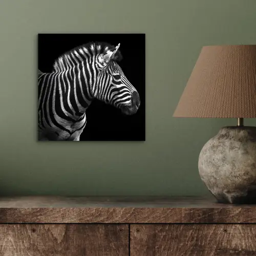 Zebra - Zwart - Wit - Portret - Dieren aluminium wit klein -sfeer2