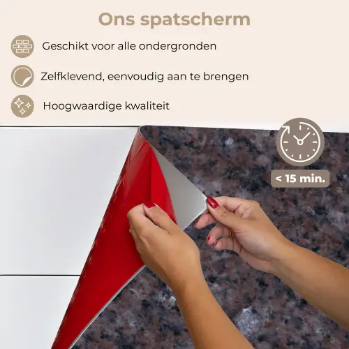 Graniet - Zwart - Grijs - Vlekken keuken achterwand spatscherm klein 900 -spatscherm_NL