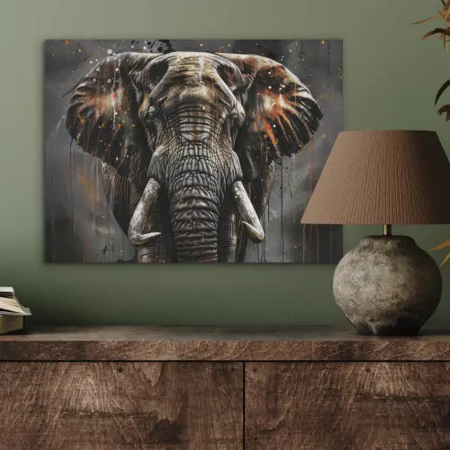 Olifant - Watercolor - Wilde dieren - Luxe PET vilt klein -sfeer2