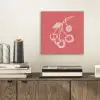Lijnillustratie - Kersen - Tak - Wit aluminium wit klein -sfeer1