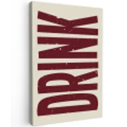 Rood - Vintage - Decoratie - Japandi Tuinposter op houten frame 2 cm dik klein -3d